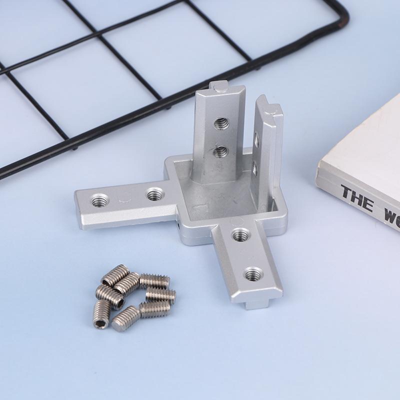 4Pack 3-Way End Corner Bracket Connector For T Slot 2020 3030 4040 Aluminum Extrusion Profile 3-Dimensional Bracket Parts