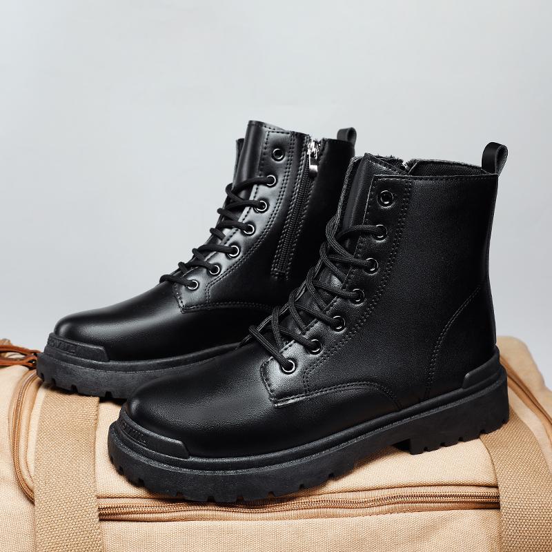 Зимние ботильоны мужские ковбойские панк теплые ботинки мужские уличные туфли уличные осенние мотоциклетные ботинки мужские повседневные зимние кроссовки мужские