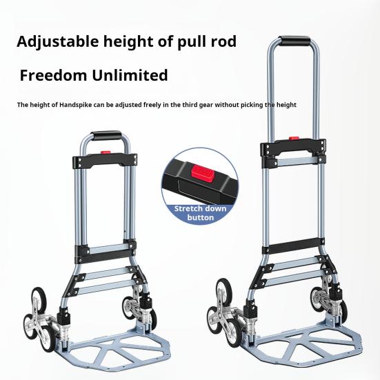 Тележка для тяжелых условий эксплуатации с телескопической ручкой, прочная несущая складная конструкция, тележка для подъема по лестнице, тележка для тяжелых условий эксплуатации