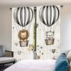 2Pcs Animals Curtains Nostalgia Feels Happy Tale Of Animal Friends Giraffe Lion For Bedroom Bathroom Living Room Dining Room