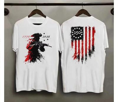 America 250th Anniversary Patriotic T-Shirt, 1776–2026 Soldier Shirt