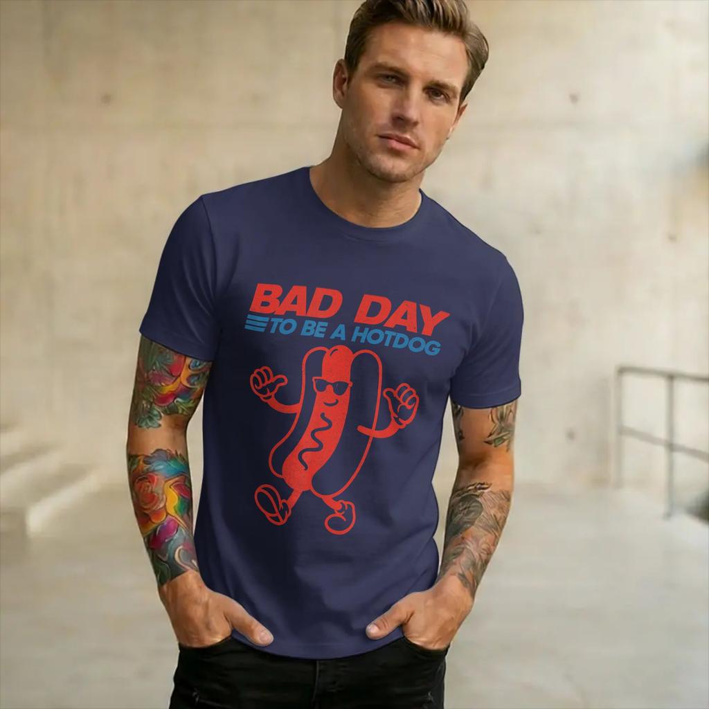 Funny Bad Day to Be a Hotdog Merch Unisex T Shirts Cotton Tee Printed Tshirt Clothing
