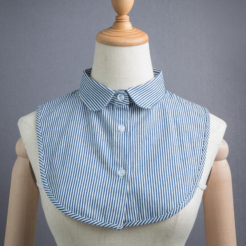 Striped Shirt Detachable Collar XS-M Fake Collar for Children Removable Blouse Half Shirt Kids Lapel False Collar Boys Faux Col