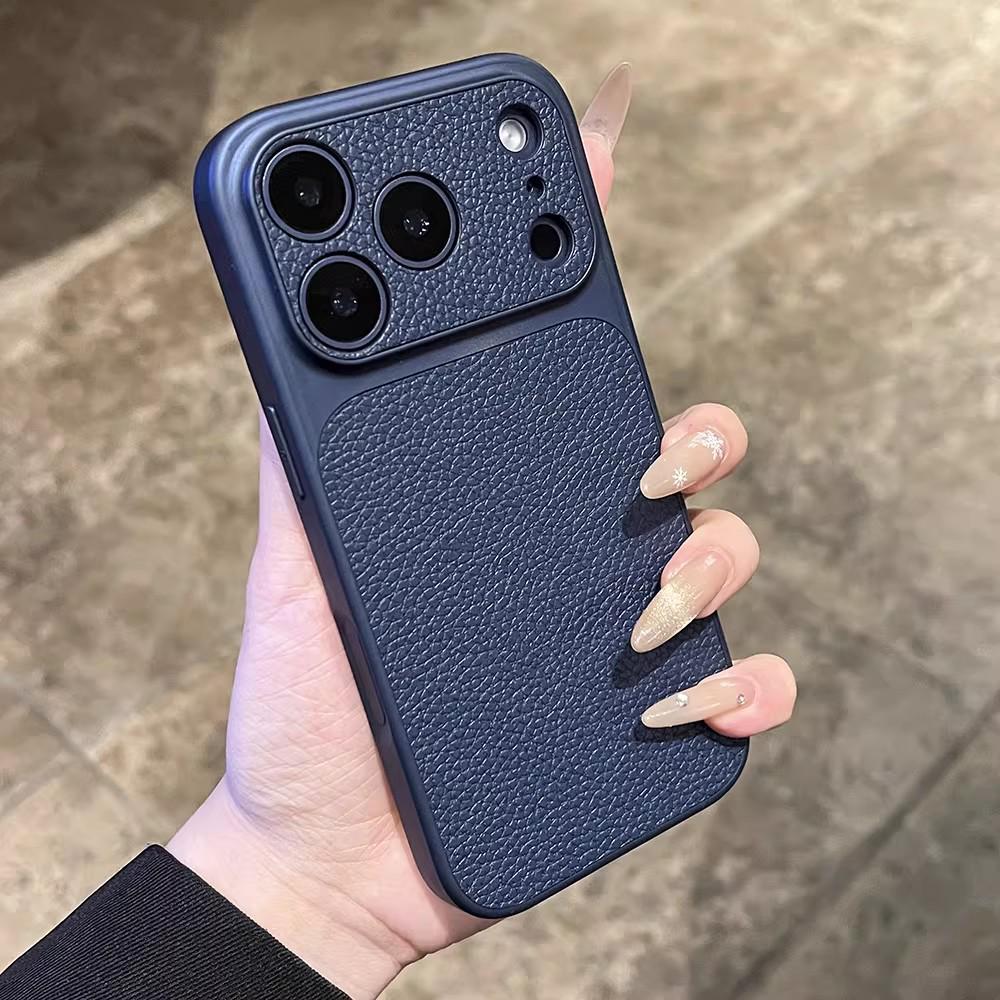 Премиальный чехол из кожи с тиснением под личи для iPhone 17 Pro, 16 и 15 - Защита по всему корпусу