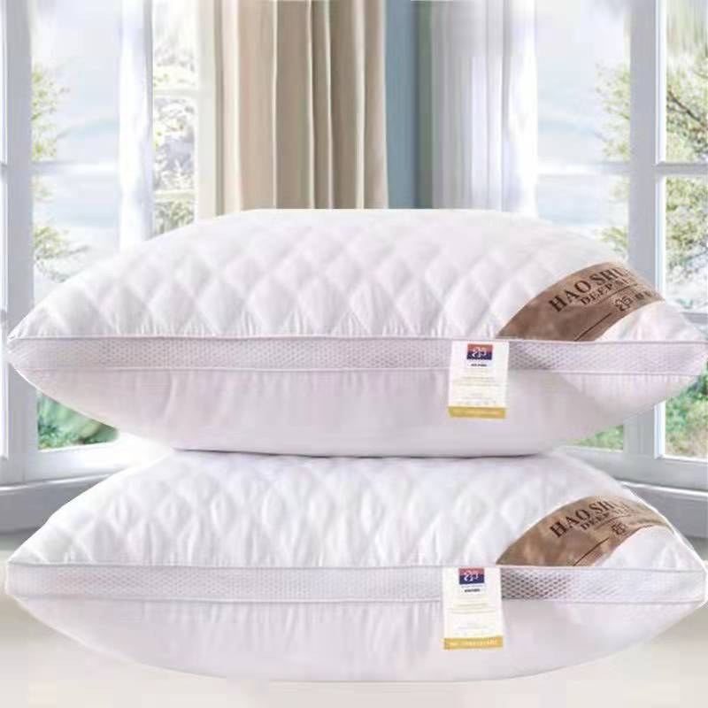 Хлопковая подушка для спальни, шейная подушка для сна, подушка средней высоты, матовое утолщенное пододеяльник для машинной стирки, белый