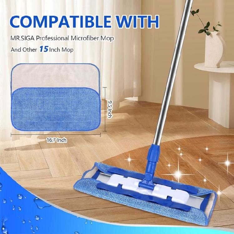 5Pieces Efficient Fiber Cleaning Cloth Efficient Dust Trapping Mop Pad Replacement for MR SIGA Microfibre Mop Refills