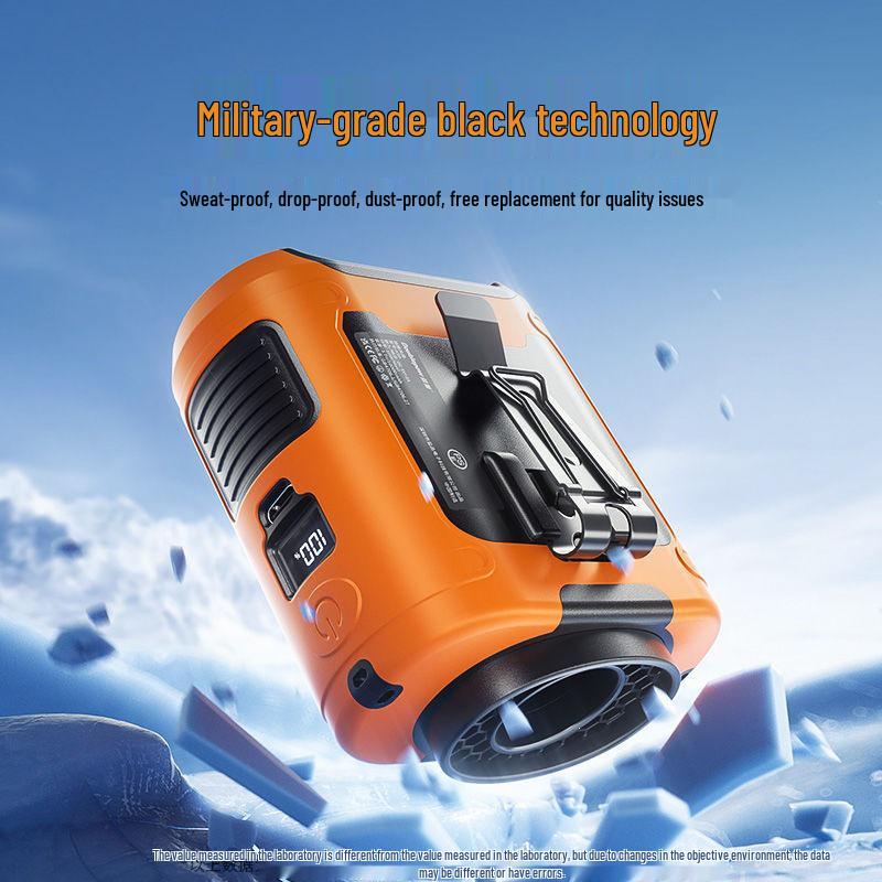 Portable Double Capacity Waist Fan for Outdoor and Camping - High Wind Power USB Rechargeable