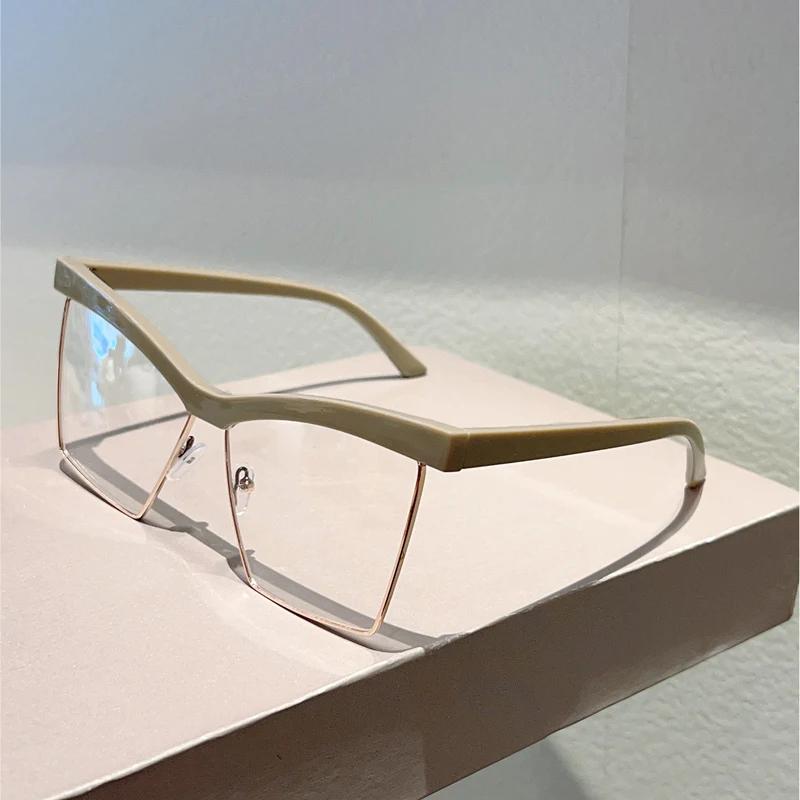 KAMMPT Оверсайз Очки Кошачий Глаз Женские Блокирующие Синий Свет Оптические Оправы Модный Дизайн Бренда Очки