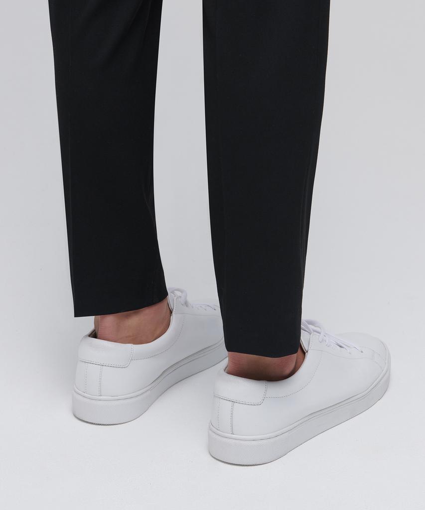 MUSINSA STANDARD Skinny Hidden Elastic Waist Crop Slacks [Black]
