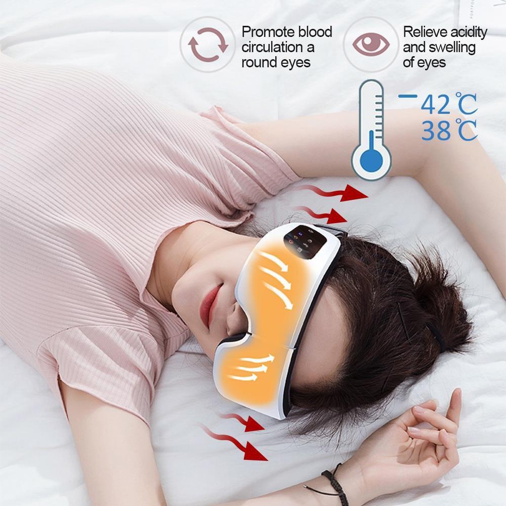 Portable Wireless Bluetooth Music Eye Massager 180 Folding Design Smart Eye Massager Steam Compress Eye Protector Resist Fatigue