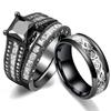 Очаровательные парные кольца, романтичные женские кольца с черными стразами, крутое мужское кольцо из нержавеющей стали с кельтским драконом, модные украшения, подарок