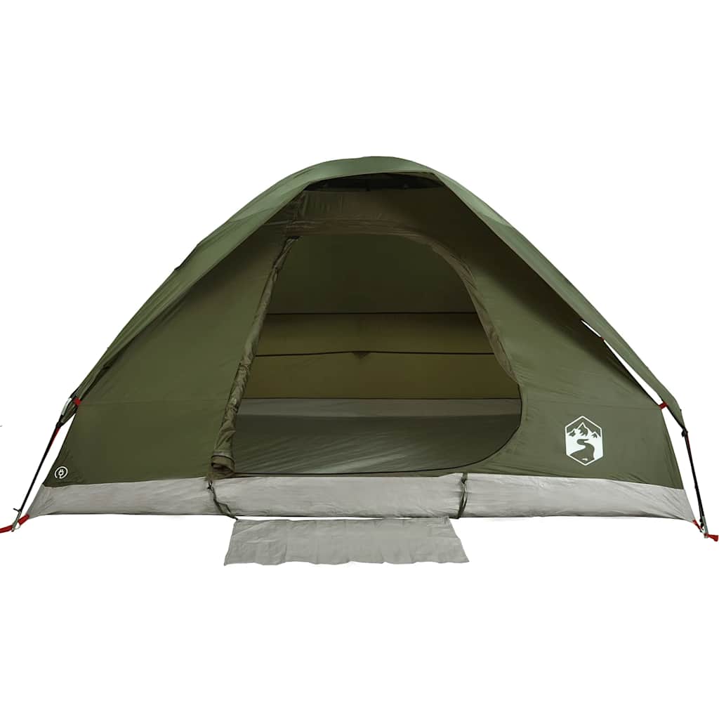 Dome Camping Tent for 4 Persons Olive Green Waterproof