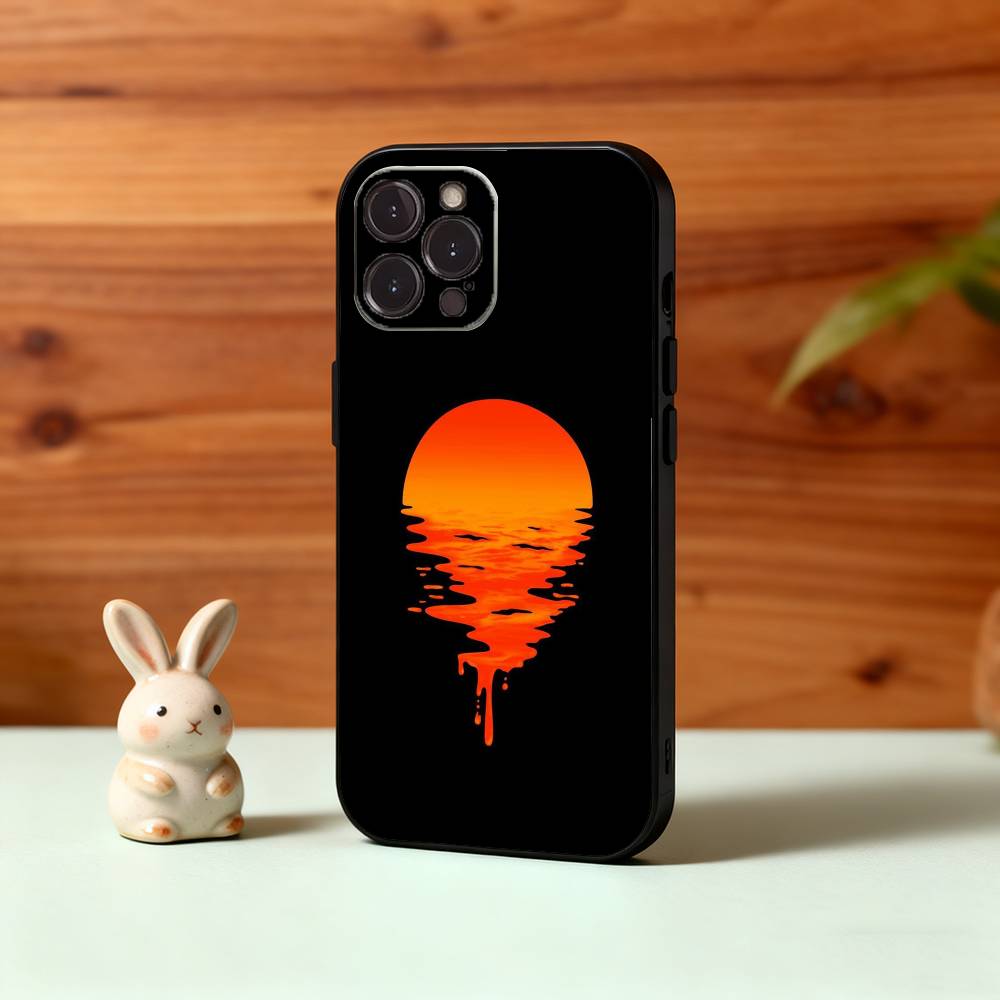 P-Живописный S-Закат Чехол для телефона для iPhone17,16,15,14,13,12Plus,Pro Max,XS,5G Мягкий силиконовый Черный чехол