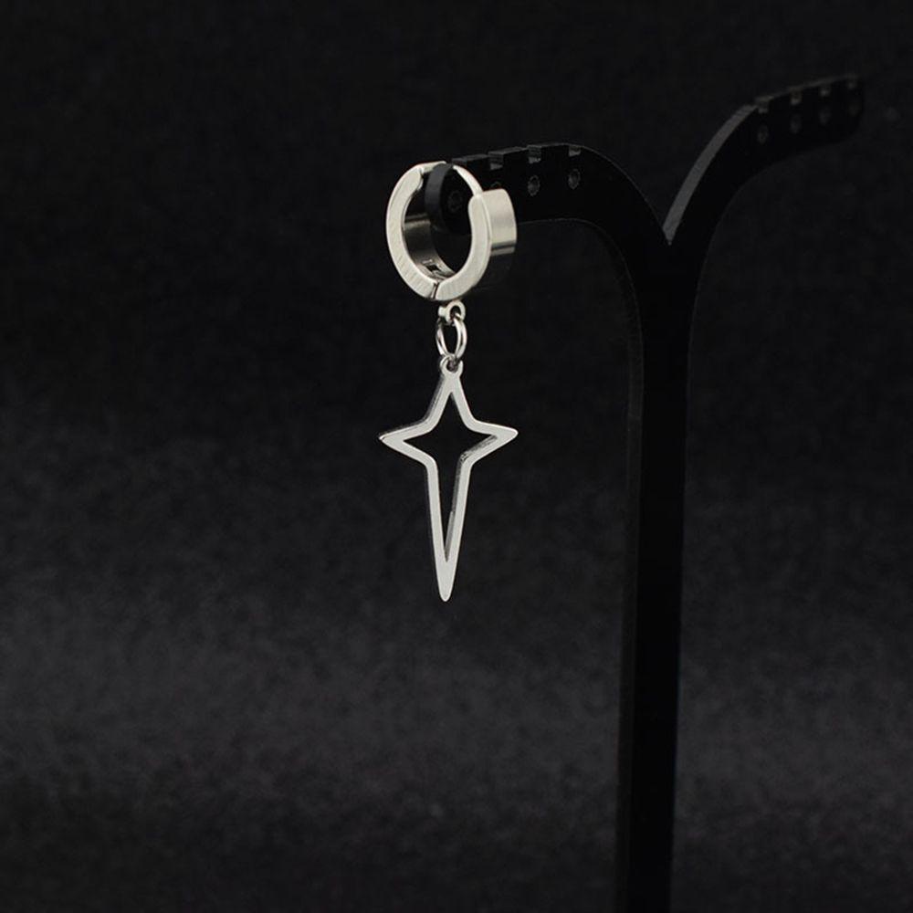 Стальные Модные Украшения Клипса Серьга Мужские Серьги-Кольца Корейский Стиль Кафф для Уха Крест Звезда Висячая Серьга