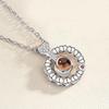 SUMENG 2024 New Romantic Love Memory Wedding Rose Gold&Silver Color 100 Languages I  You Projection Pendant Necklace Gifts