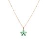 GEMCHIC Women's Layered Zircon Flower Pendant Necklace 18K Gold Plated Stainless Steel Choker for Party Daily Wear
