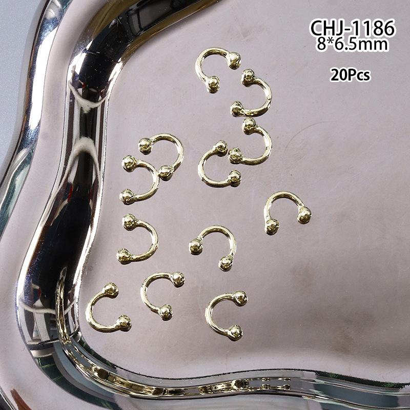 20 шт. Дизайн Панк Стиль Детали для Ногтей Сплав Шипы Золото Серебро Кривая Стрела Заклепка Украшение Ногти Арт Аксессуары Подвески для Ногтей