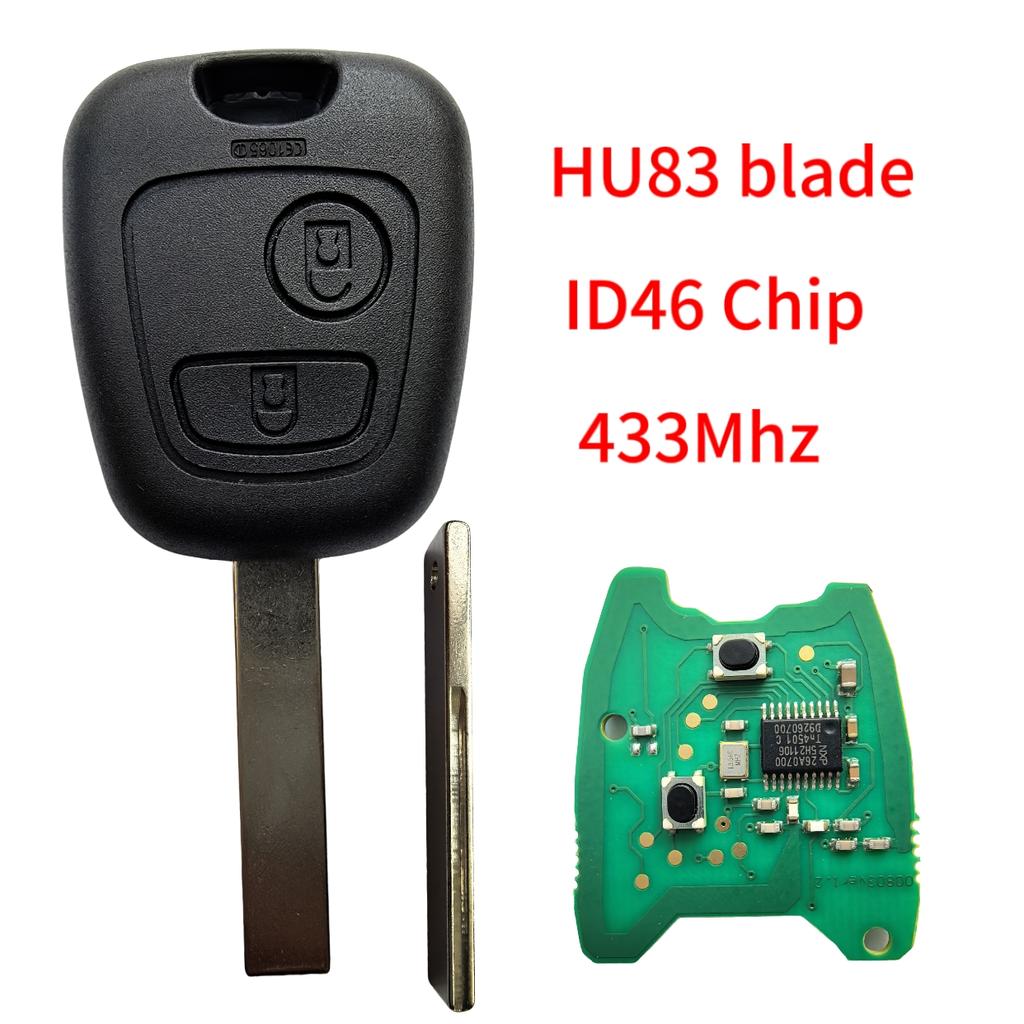 JINGXIN Remote Car Key 433MHz For Peugeot 107 207 307 407 For Citroen C1 C2 C3 Saxo Xsara Picasso ID46 PCF7961 Chip No Logo Key