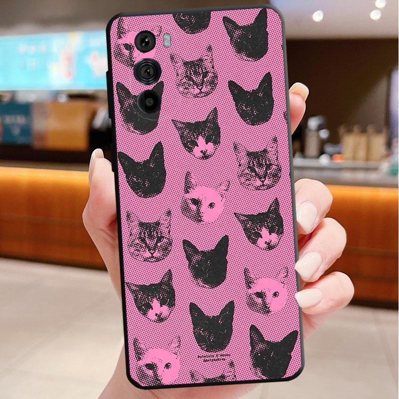 Fun Cat Phone Case For Motorola Edge 50 40 Pro 60 50 40 30 Ultra Neo Fusion Moto G Play G Stylus G Power G