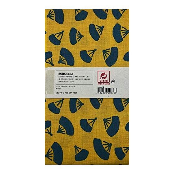 Yagi Sei konomi "Ono-mi" Sensu (Fan) Dyed Tenugui Towel - Komon Pattern, Nordic Pop Style, Hand Towel, 100% Cotton, Made in Japan
