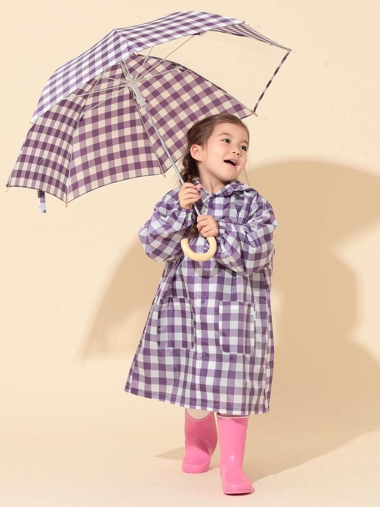 Детская клетчатая сумка-тоут Gingham, школьный размер 19, фиолетовый 55190204375 [Kodomo Beams], (90-130см), Детский, Клетка, 100,