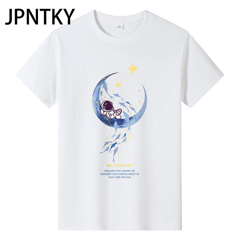 JPNTKY Хлопковая футболка с коротким рукавом, мужская модная свободная рубашка с коротким рукавом, напечатанная сострадательная рубашка