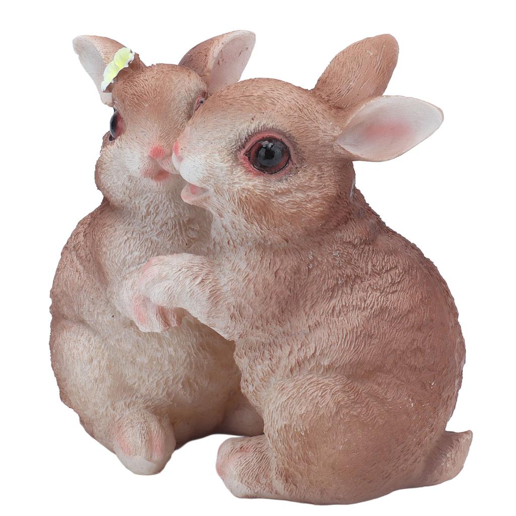 Garden Bunny Statues Resin Crafts Decorations Potted Landscaping Sculpture Animal Models for Lawn Garden