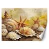 Wallpaper Seashells and Starfish Painted