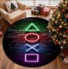 Game on Pattern Round Rug, Indoor/Outdoor Mat, for Picnic, Gameroom, Bedroom, Office, Living Room, Home Decor Carpet, Birthday Gift
