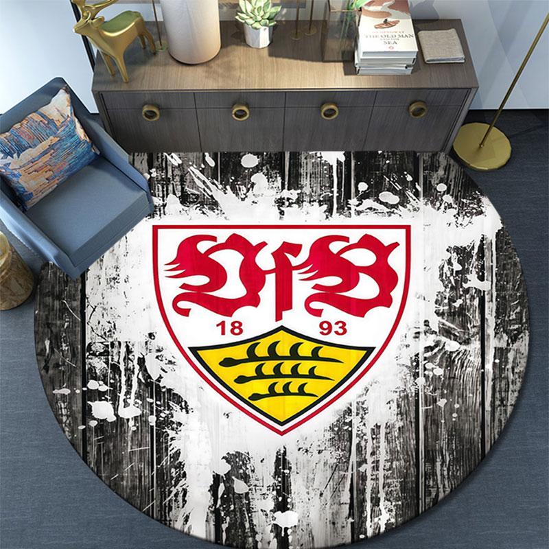 VfB Stuttgart pattern round rug,Carpet Rug for Living Room Bedroom Playroom ,Non-slip Floor Mat,Holiday Gifts and Birthday Gifts.