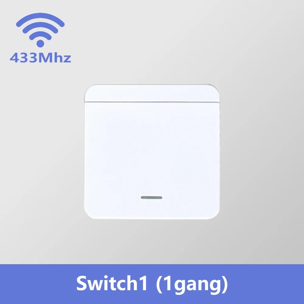 Выключатель Tuya WiFi 433 МГц Универсальный прерыватель 1/2/3 клавиши Беспроводной настенный выключатель Пульт дистанционного управления Голосовое управление Поддержка Smart Life, Alexa, Google