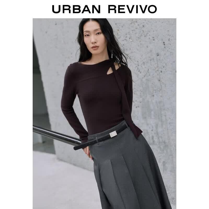 Женский вязаный кардиган UR Urban с поясом на талии