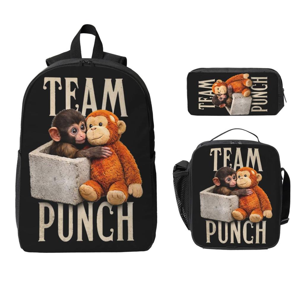 Набор рюкзаков с персонажами 'Punch Monkey' для детей, пеналы, наборы с пеналами и ланч-боксами для школьников, рюкзак