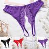 Women'S Panties Lingerie For Ladies Sexy Open File Thong Mesh Front And Rear Open File Lace Edge Low Waist Panties