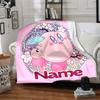 Custom Name Blue Monsters Party Blanket For Couch Bed Plush Cozy Fuzzy Blanket Super Soft Warm Blankets For Fall And Winter 0916235