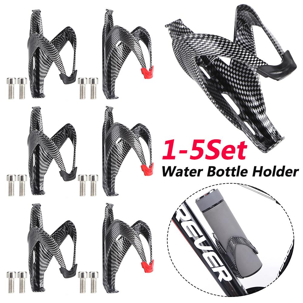 1-5Set Full Carbon Fiber Bicycle Ultralig Water Bottle Cage MTB Road Bike Bottle Holder for Portable Outdoor Cycling Equipment