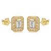 [R4759] - Gold Plated Earrings 'Sissi' White Gold - 9x7 Mm