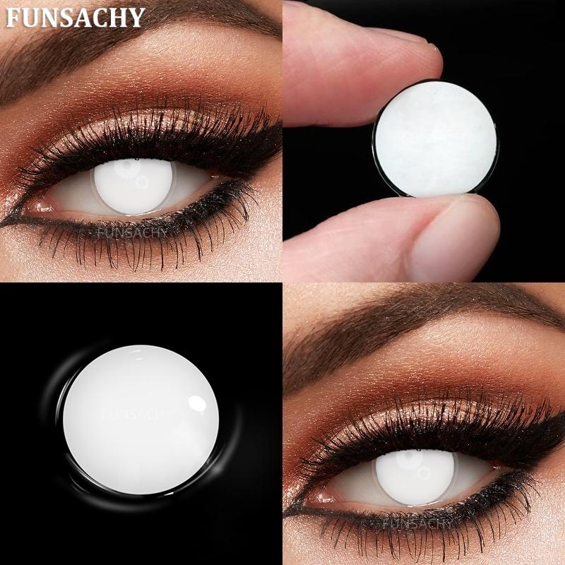 FUNSACHY 1 Pair Colored Contact Lenses for Cosplay Mesh Zombies Cosplay Halloween Party Makeup Softlens Anime Coser Accessories