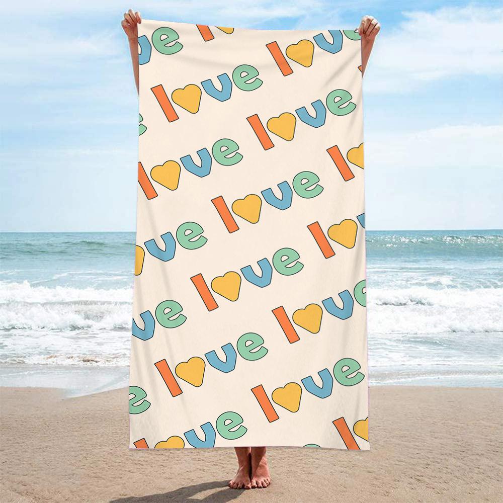 Microfiber Terry Cloth Digital Printing Fashion Pattern Beach Towel Bath Towel Seaside Blanket Shawl Sweat Towel