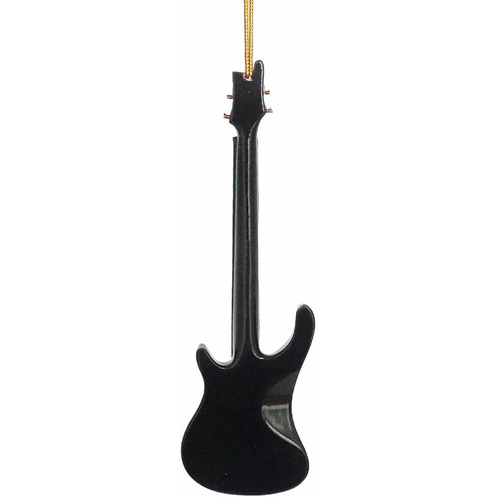 5.51" Wooden String Miniature Electric Bass Guitar Hanging Ornament Mini Musical trument Replica Music Birthday Gifts Holiday Tree Home Decorations