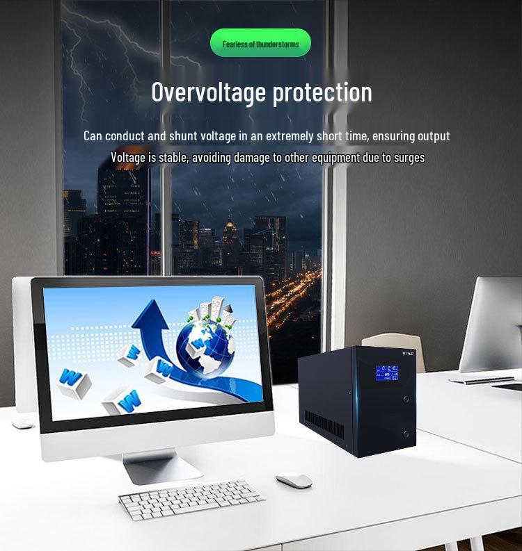 Резервный ИБП 3 кВА 1800 Вт с интеллектуальной стабилизацией напряжения и защитой от перегрузки/короткого замыкания