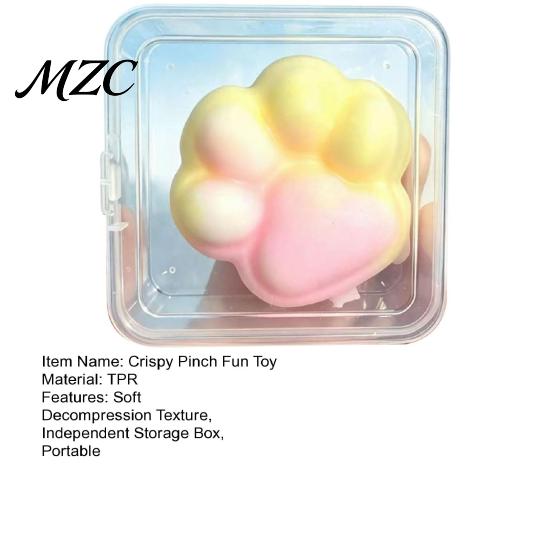 Stress Relief Toys for Adults Donut Cat Paw Squeeze Toy, Crispy TPR Fidget with Healing Fidgets Anxiety Clear Case, Soft Sensory Desk Decor, Cute Gift