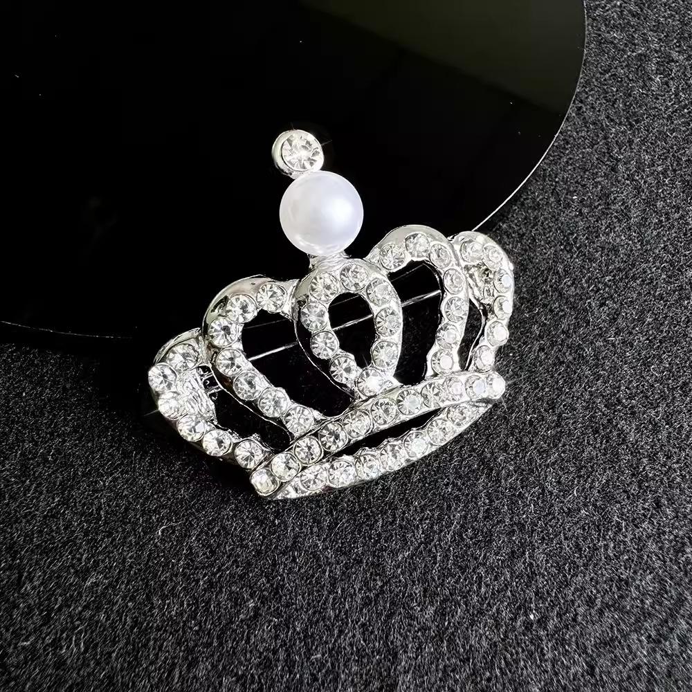 Новая брошь-корона, роскошный женский темперамент, брошь с жемчугом и стразами, блейзер, аксессуары для пальто