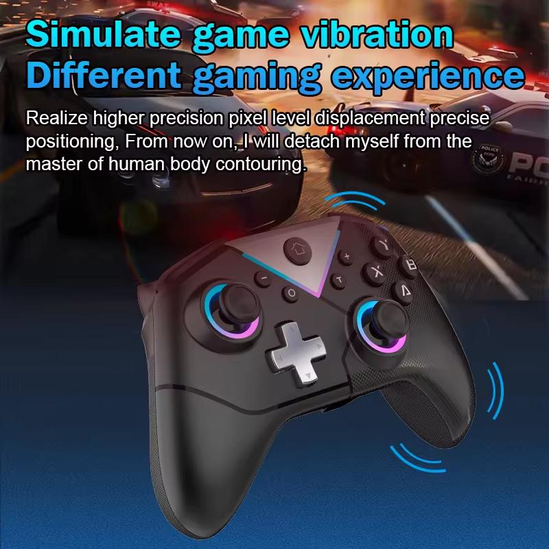 617 Wireless Pc Gaming Controller, With Rgb Led Light Compatible For Nintendo Switch/Mobile Phone/Android Gamepad Joystick
