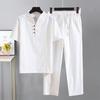 Футболка, брюки, костюм, модные карманы, пуговицы, мужской летний спортивный костюм, однотонный комплект из рубашки и брюк, мужской комплект из рубашки и брюк, мужская одежда