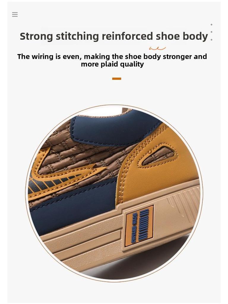 Мужские водонепроницаемые кожаные кроссовки Slip-On Casual Sneakers - спортивная обувь с толстой подошвой, увеличивающая рост, на осень