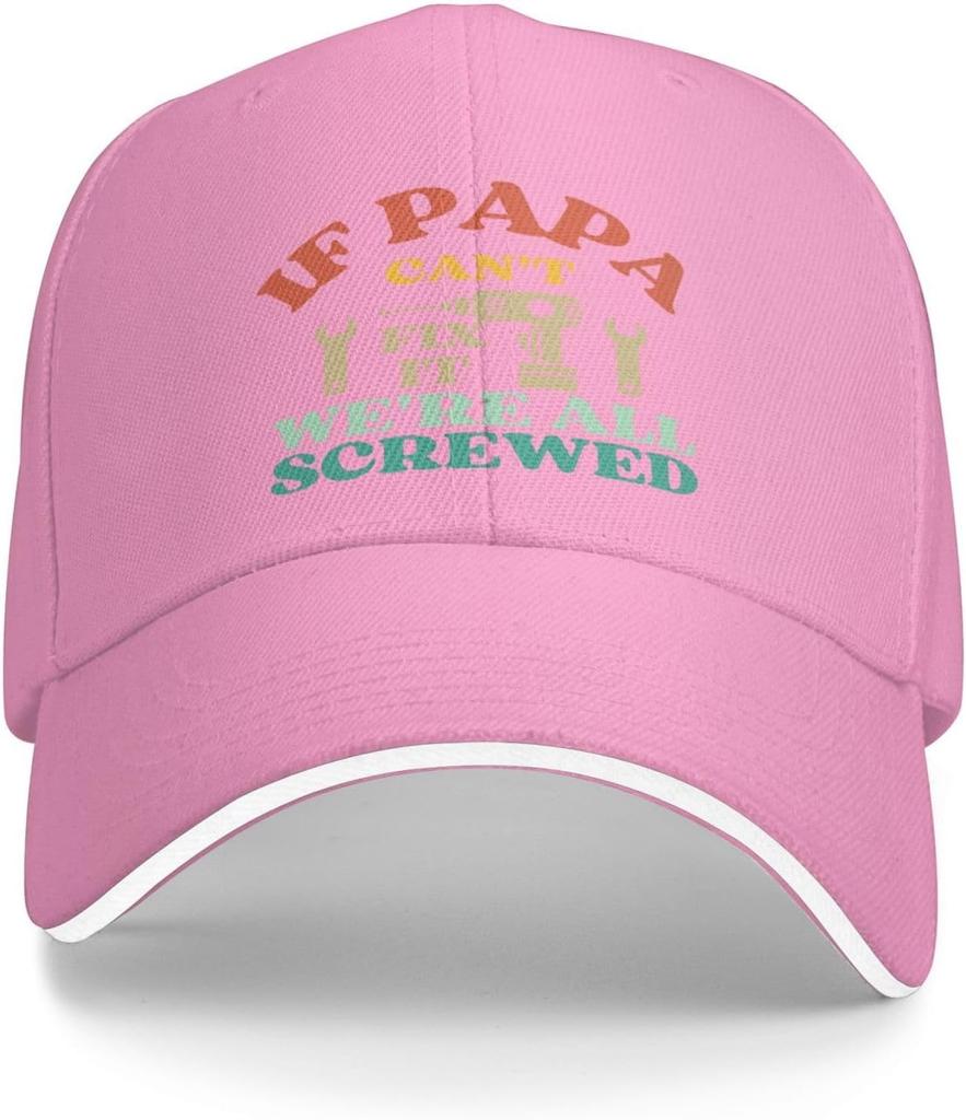 If Papa Cant Fix It Were All Screwed Baseball Cap Polyester Casual Sun Protection Trucker Hat