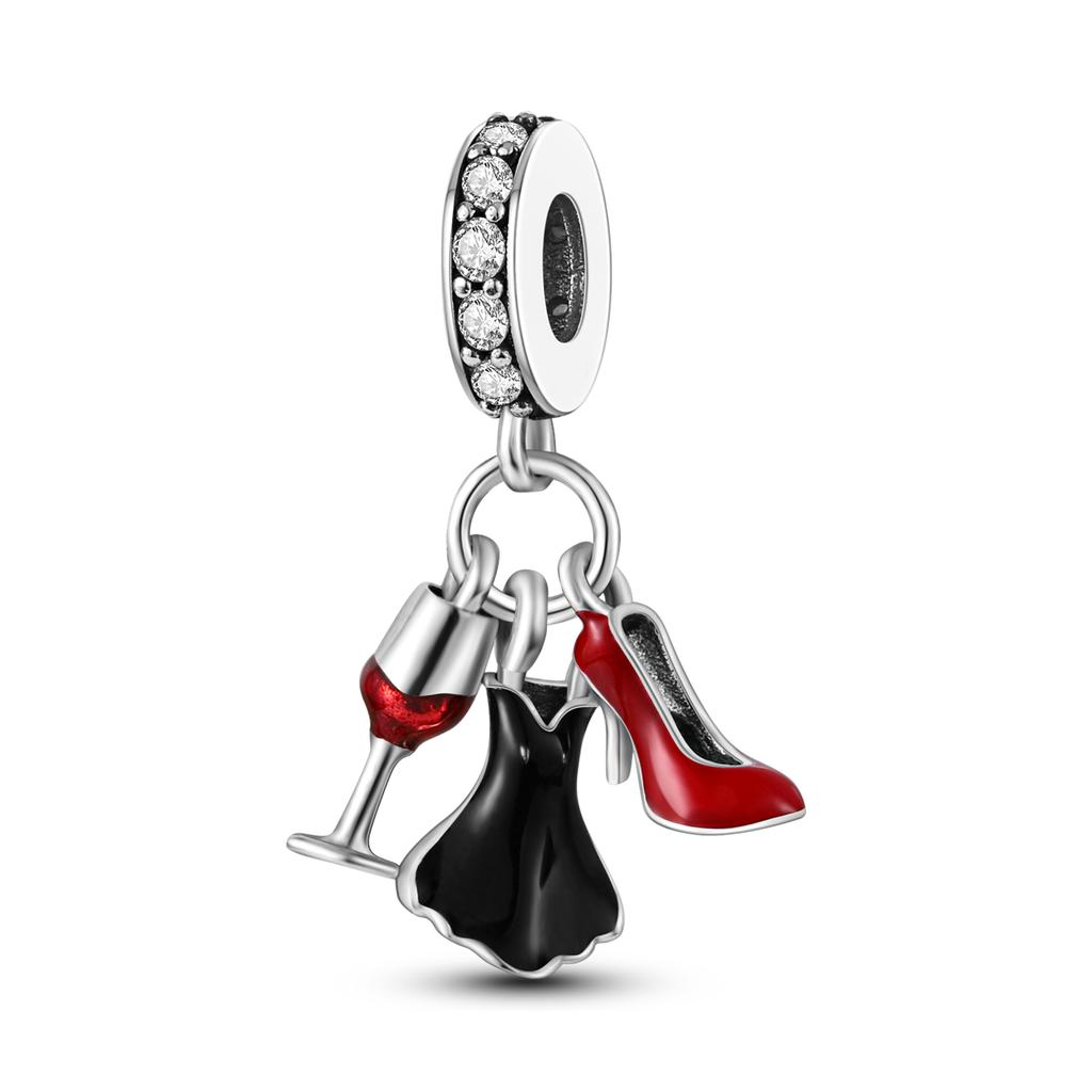 Charms Plata De Ley Copper Travel Dangle Charm Eiffel Tower Beads Fit Charms Bracelet Original Jewelry