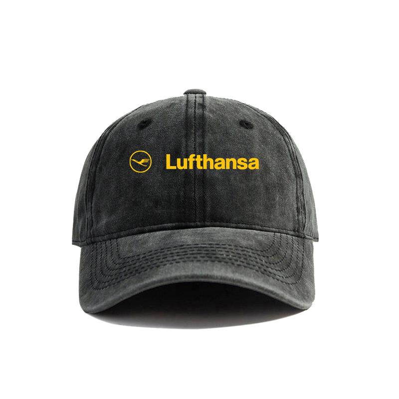 Бейсболка Lufthansa Потертые Кепки Кепка Унисекс Ретро Для улицы Летняя Регулируемая Кепка Lufthansa MZ-595