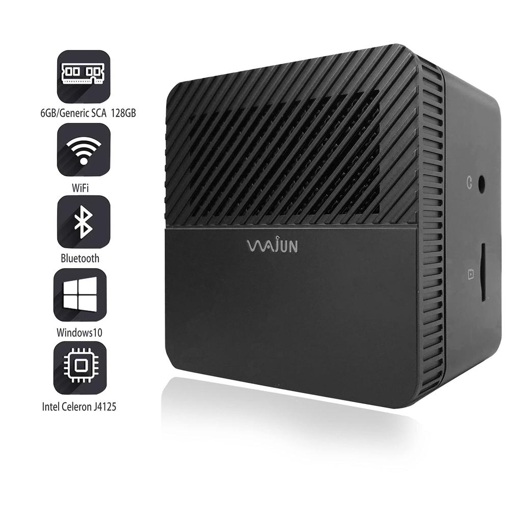 wajun Mini PC Windows 11 MS Office 2019 Celeron J4125 6GB DDR4 Memory 384GB SSD USB Wireless Bluetooth HDMI 2022 Pro-X1 / / / 2.0GHz (4-Core) / / /